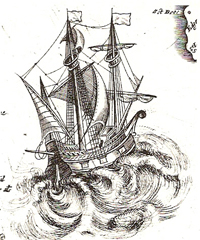Ship on the copper-plate